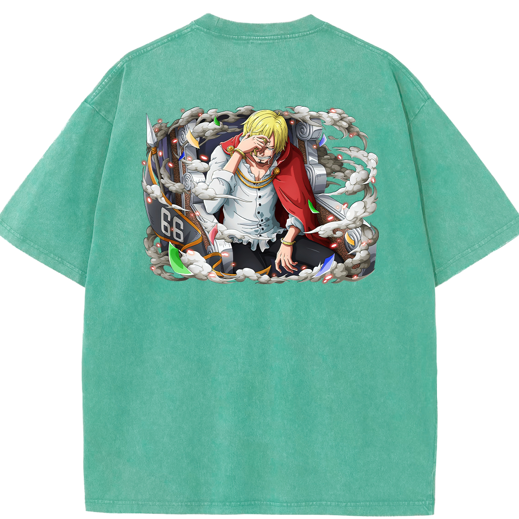 ワンピース サンジ ONE PIECE Sanji 綿100% ヴィンテージ風 半袖Tシャツ（背面プリント）